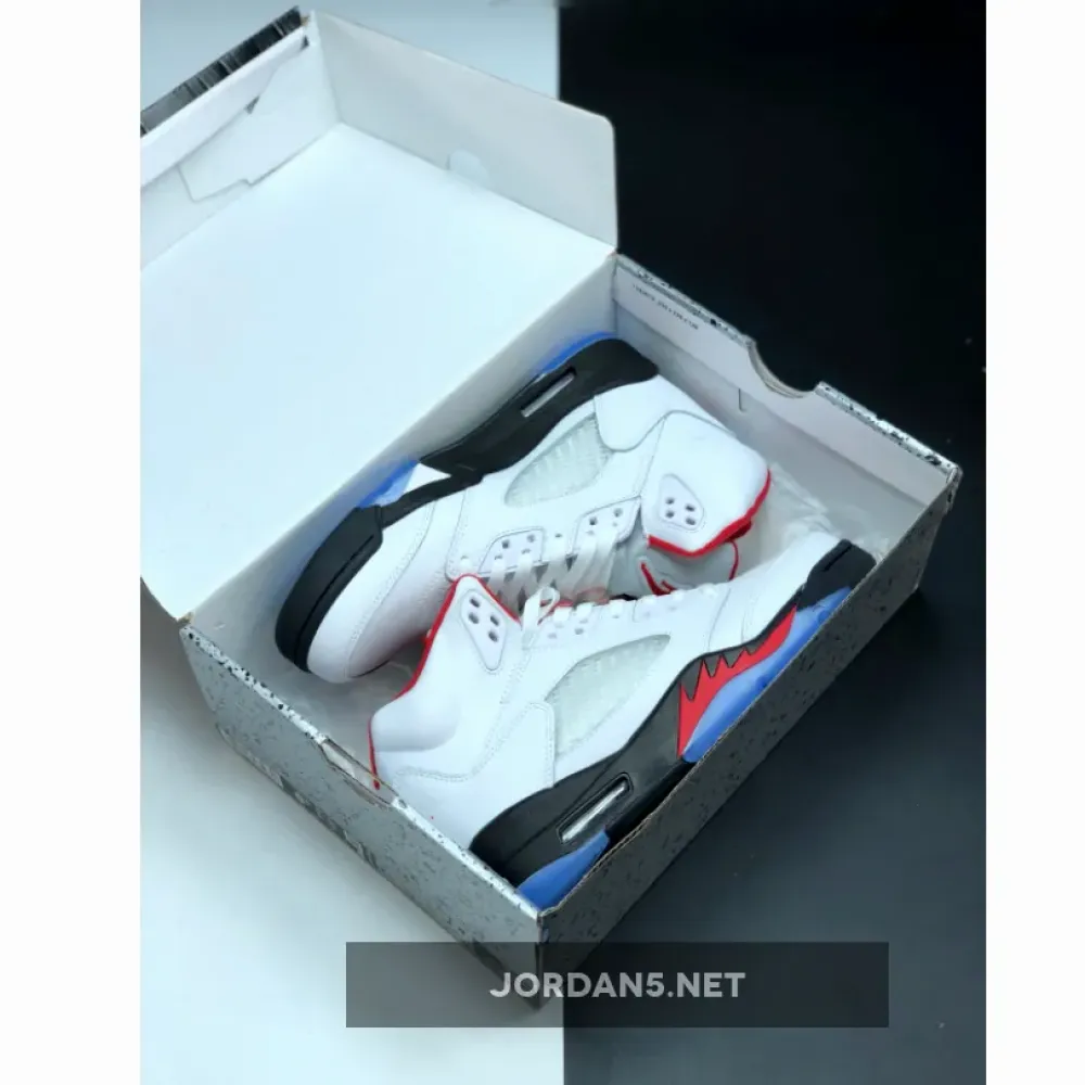Air Jordan 5 White/Fire Red-Black  DA1911-102