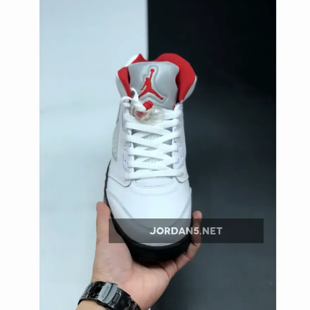 Air Jordan 5 White/Fire Red-Black  DA1911-102