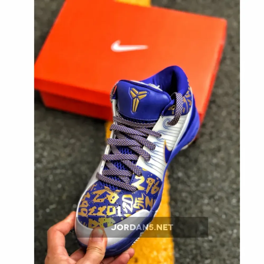 Nike Zoom Kobe 4 (Pop) “MVP NBA Finals” White/Concord-Metallic Gold 354187-141