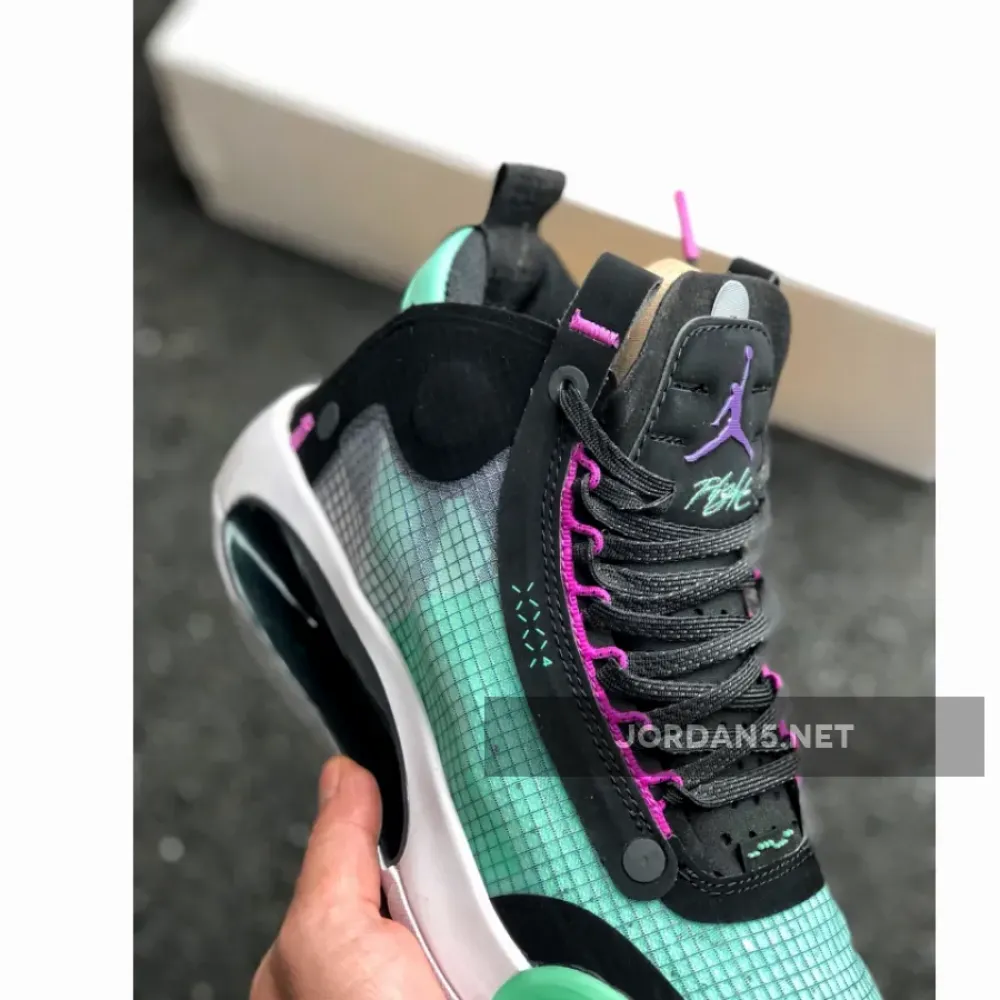 Air Jordan 34 Blue Void/Green Glow-Black-Metallic Silver AR3240-400