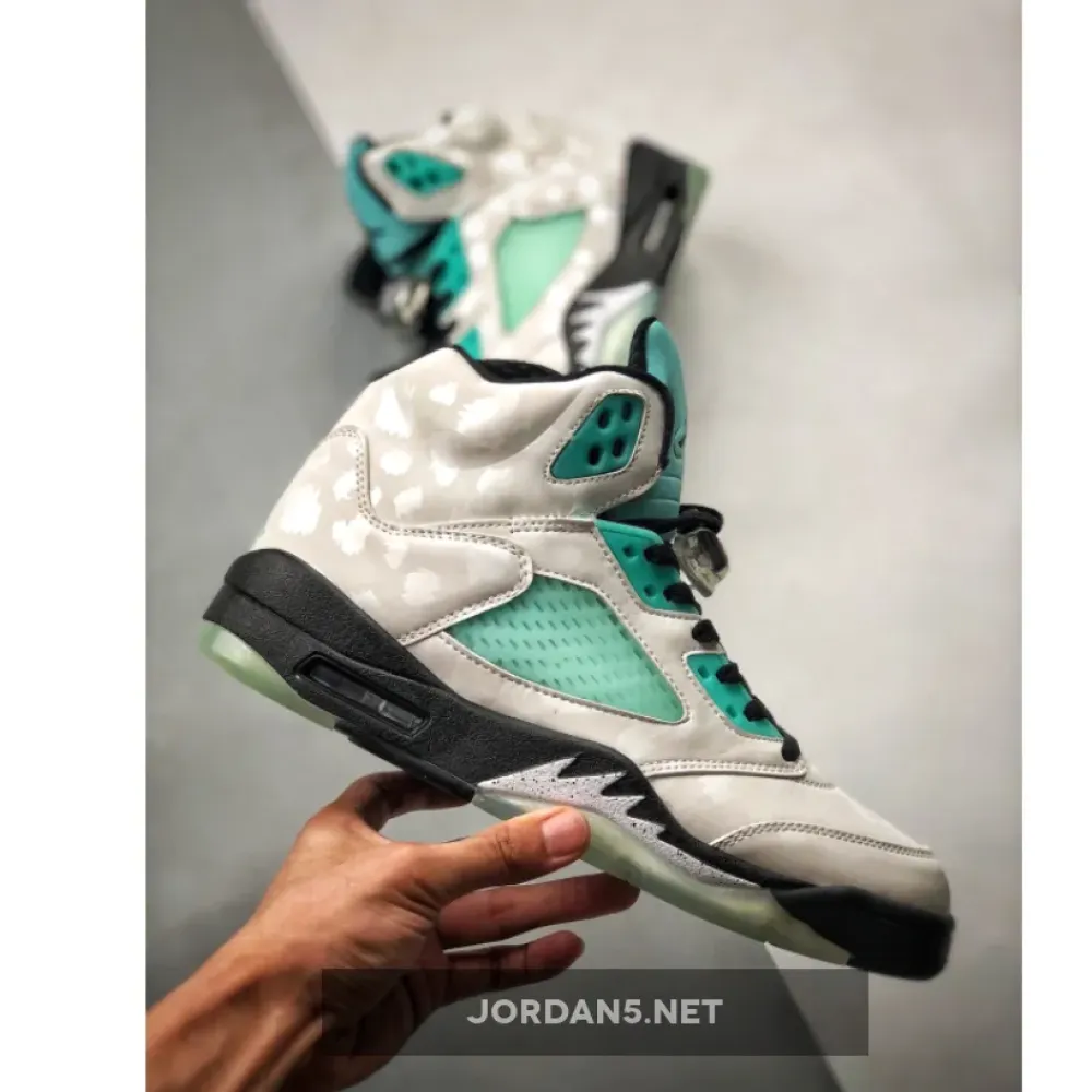 Air Jordan 5 White/Black-White-Island Green CN2932-100