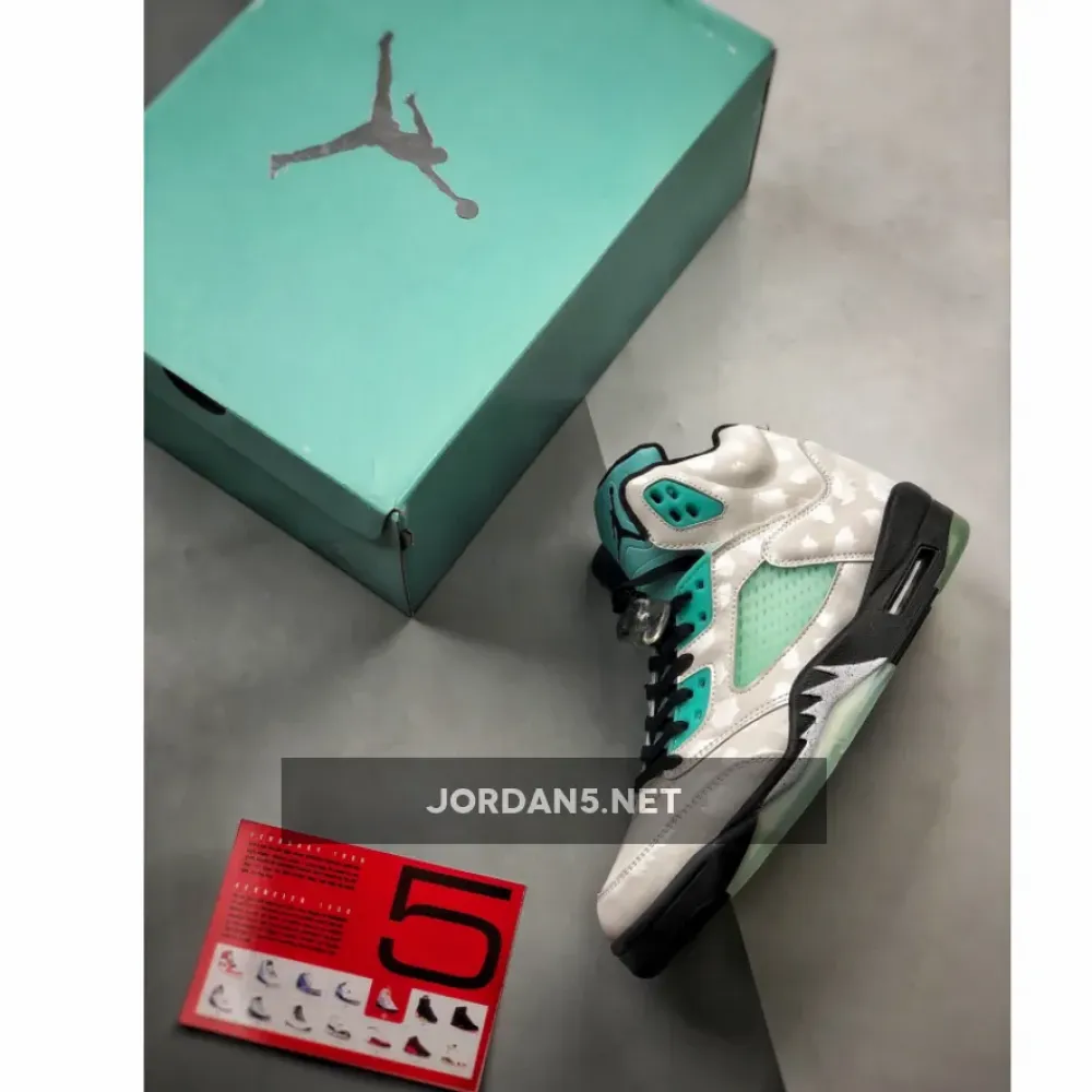 Air Jordan 5 White/Black-White-Island Green CN2932-100