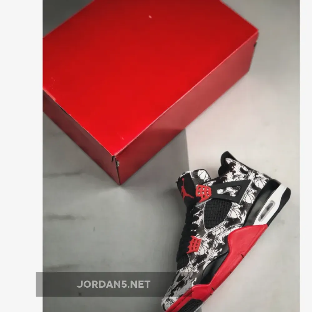 Air Jordan 4 ‘Tattoo’ Black/Fire Red-Black-White BQ0897-006