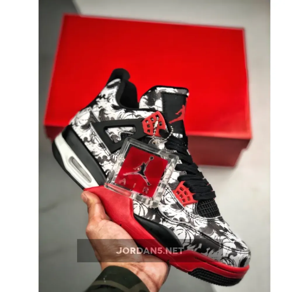 Air Jordan 4 ‘Tattoo’ Black/Fire Red-Black-White BQ0897-006