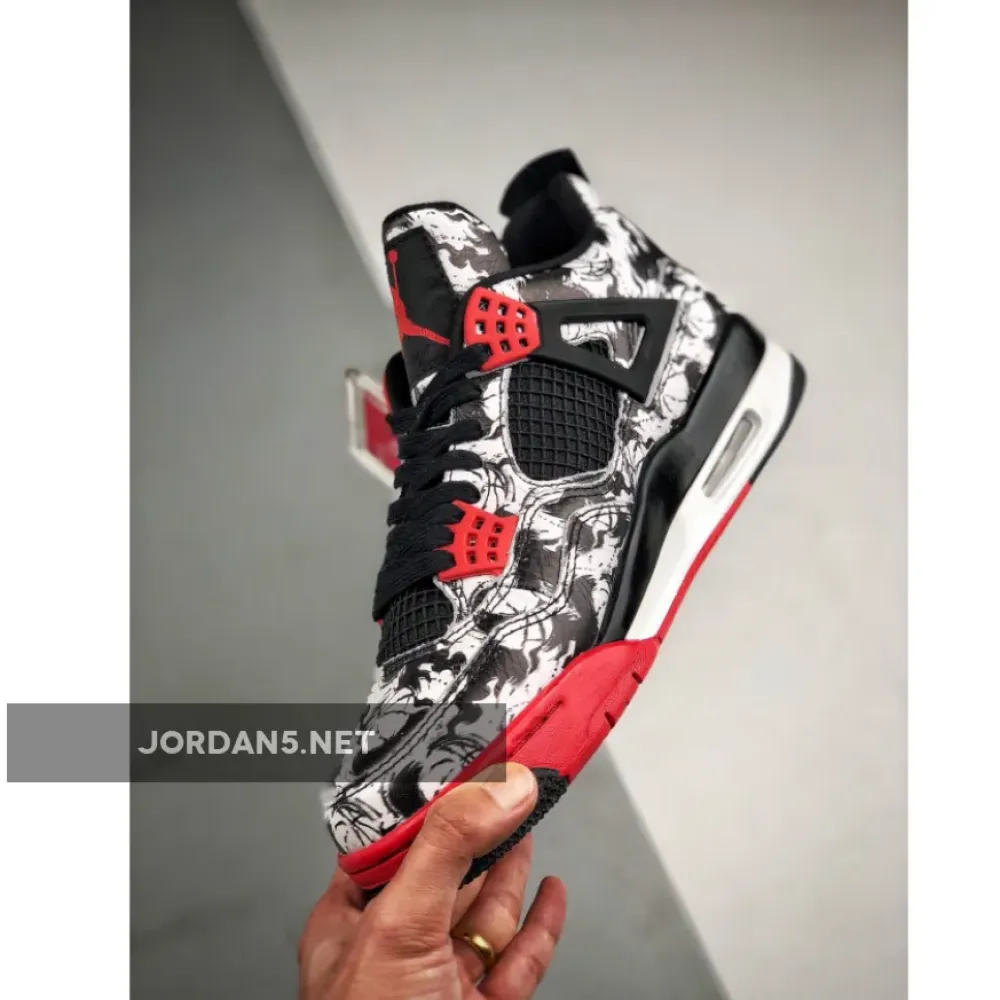 Air Jordan 4 ‘Tattoo’ Black/Fire Red-Black-White BQ0897-006