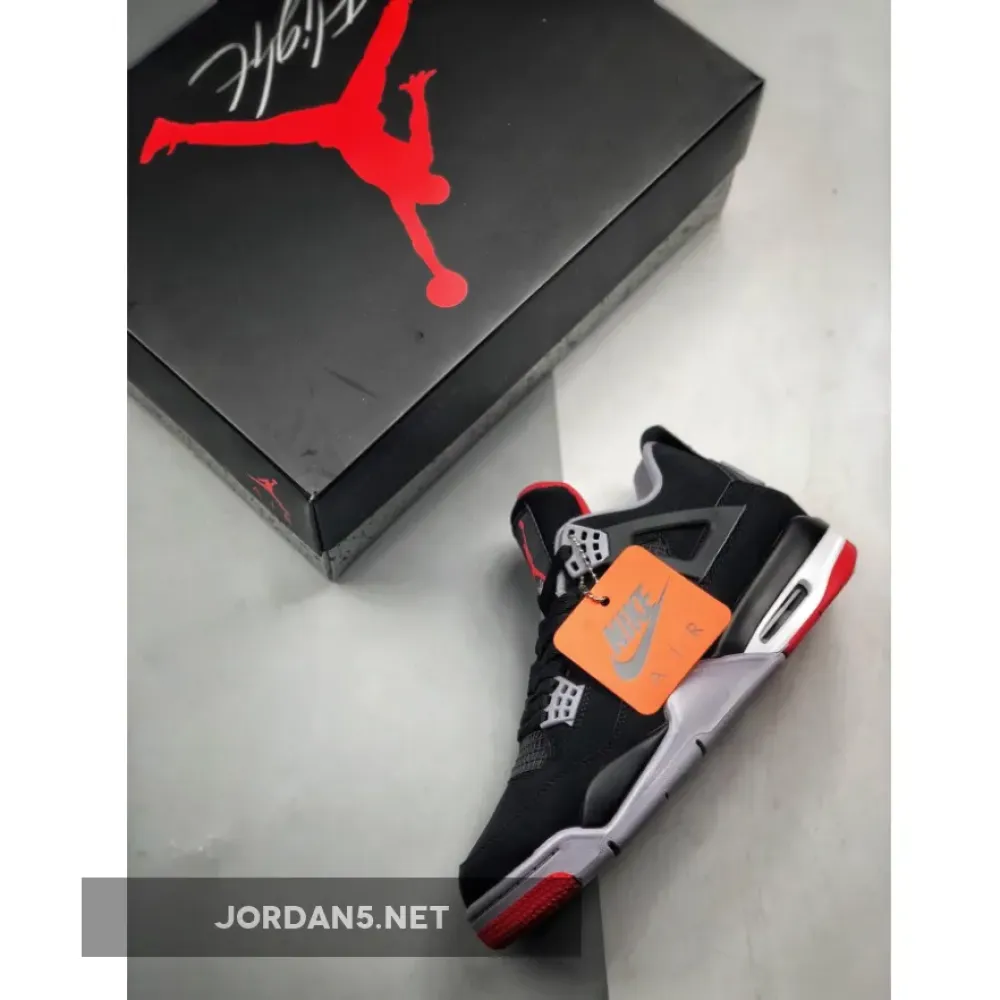 Air Jordan 4 “Bred 2019” Black/Cement Grey-Summit White-Fire Red 308497-060