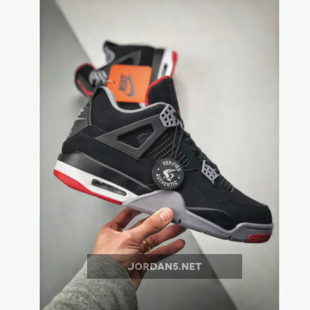 Air Jordan 4 “Bred 2019” Black/Cement Grey-Summit White-Fire Red 308497-060