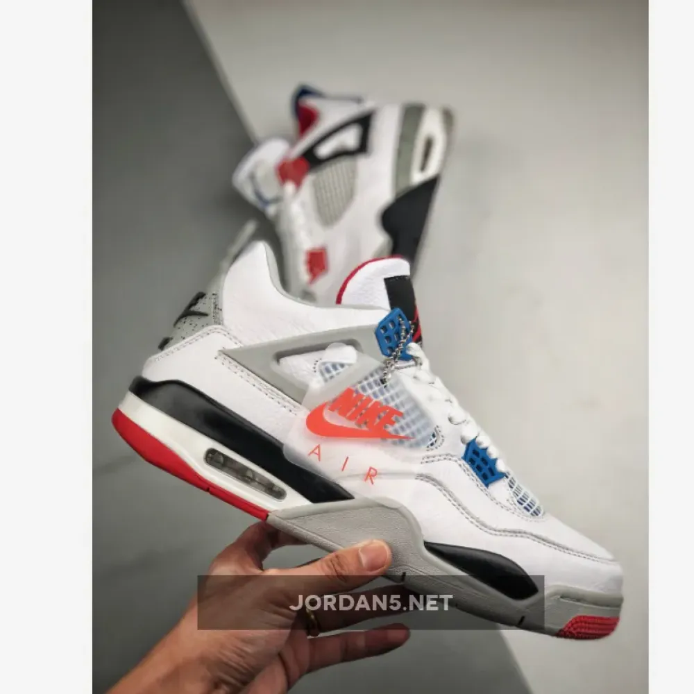 Air Jordan 4 “What The” White/Fire Red-Tech Grey-Military Blue CI1184-146