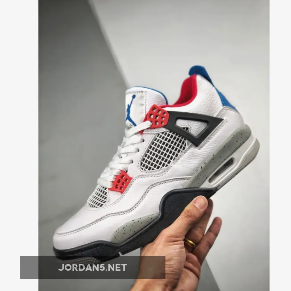 Air Jordan 4 “What The” White/Fire Red-Tech Grey-Military Blue CI1184-146
