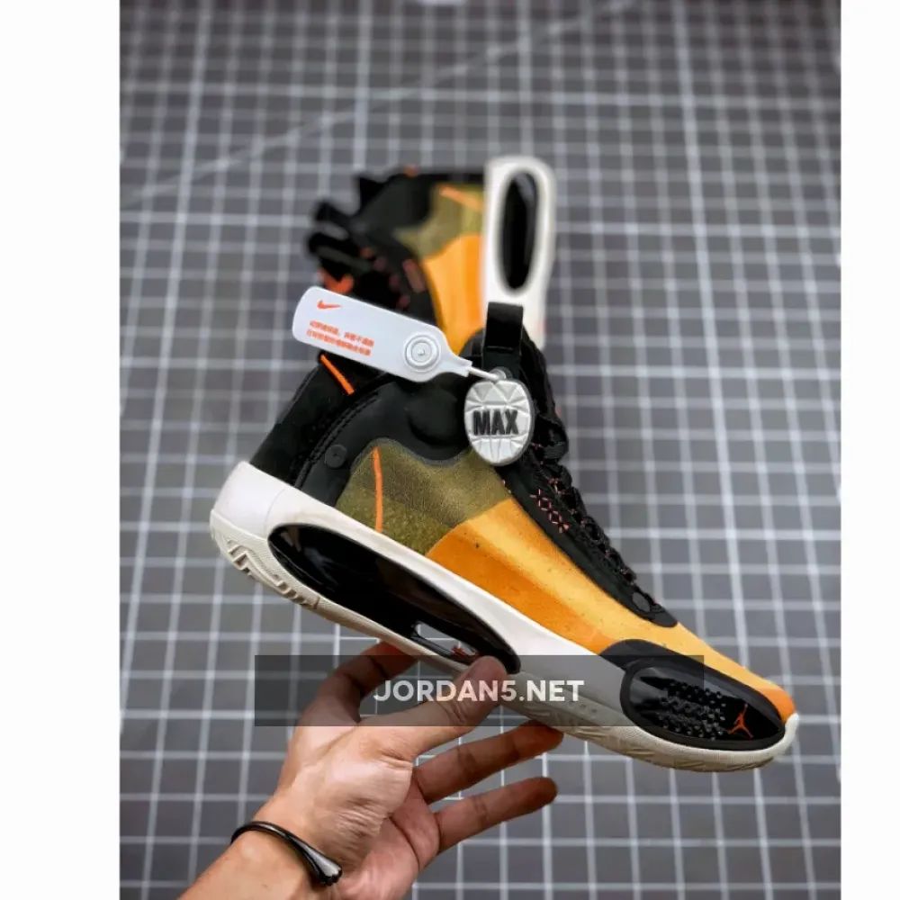 Air Jordan 34 Amber Rise/Black-Sail-Metallic Silver  AR3240-800