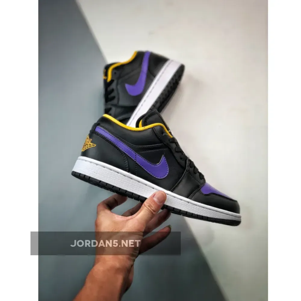 Air Jordan 1 Low Black/Dark Concord-Taxi  553558-075