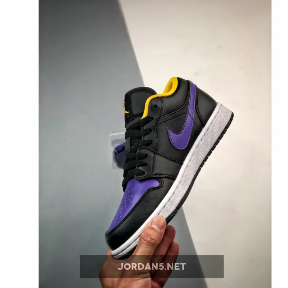 Air Jordan 1 Low Black/Dark Concord-Taxi  553558-075