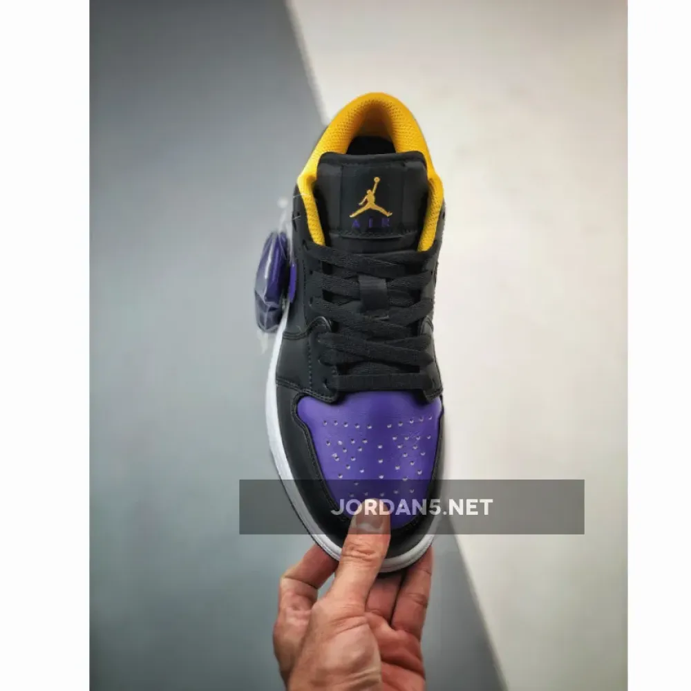 Air Jordan 1 Low Black/Dark Concord-Taxi  553558-075