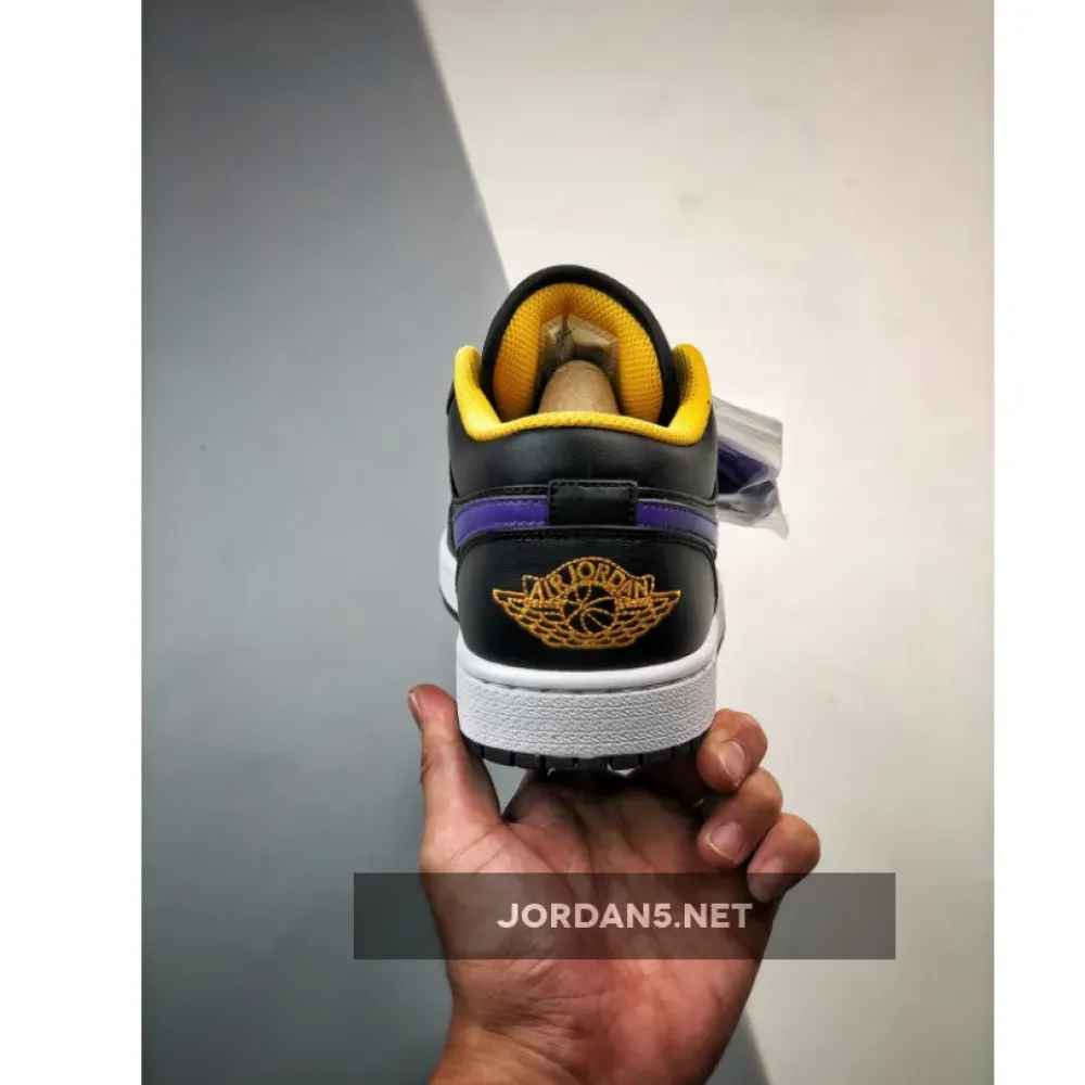 Air Jordan 1 Low Black/Dark Concord-Taxi  553558-075