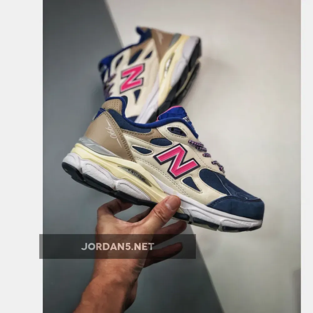 Kith x New Balance 990v3 ‘Daytona’ Tan/Navy/Pink M990KH3