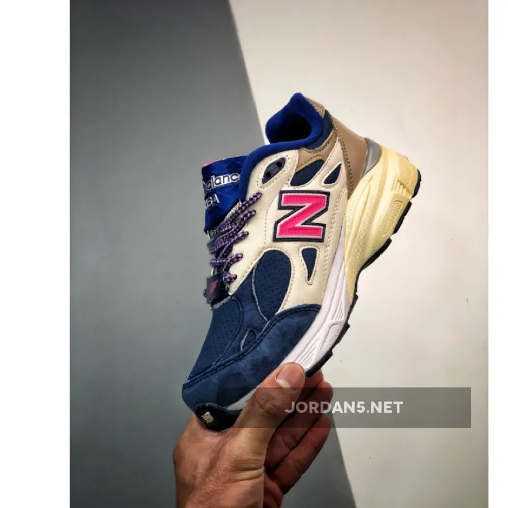 Kith x New Balance 990v3 ‘Daytona’ Tan/Navy/Pink M990KH3