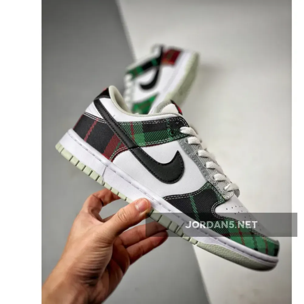 Nike Dunk Low “Plaid” White/Black-University Red-Grey-Light Silver DV0827-100