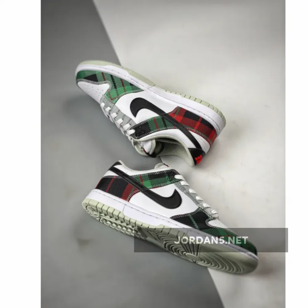 Nike Dunk Low “Plaid” White/Black-University Red-Grey-Light Silver DV0827-100