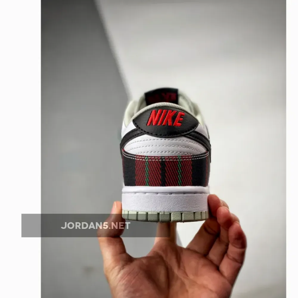 Nike Dunk Low “Plaid” White/Black-University Red-Grey-Light Silver DV0827-100