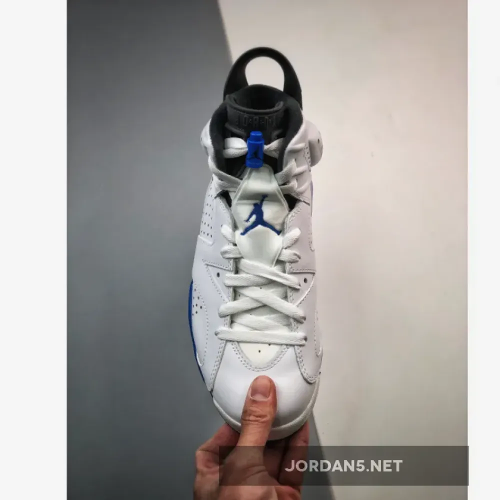 Air Jordan 6 Retro White/Sport Blue-Black  384664-107
