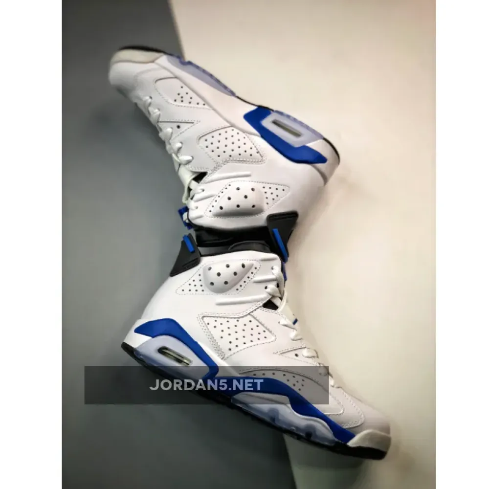 Air Jordan 6 Retro White/Sport Blue-Black  384664-107