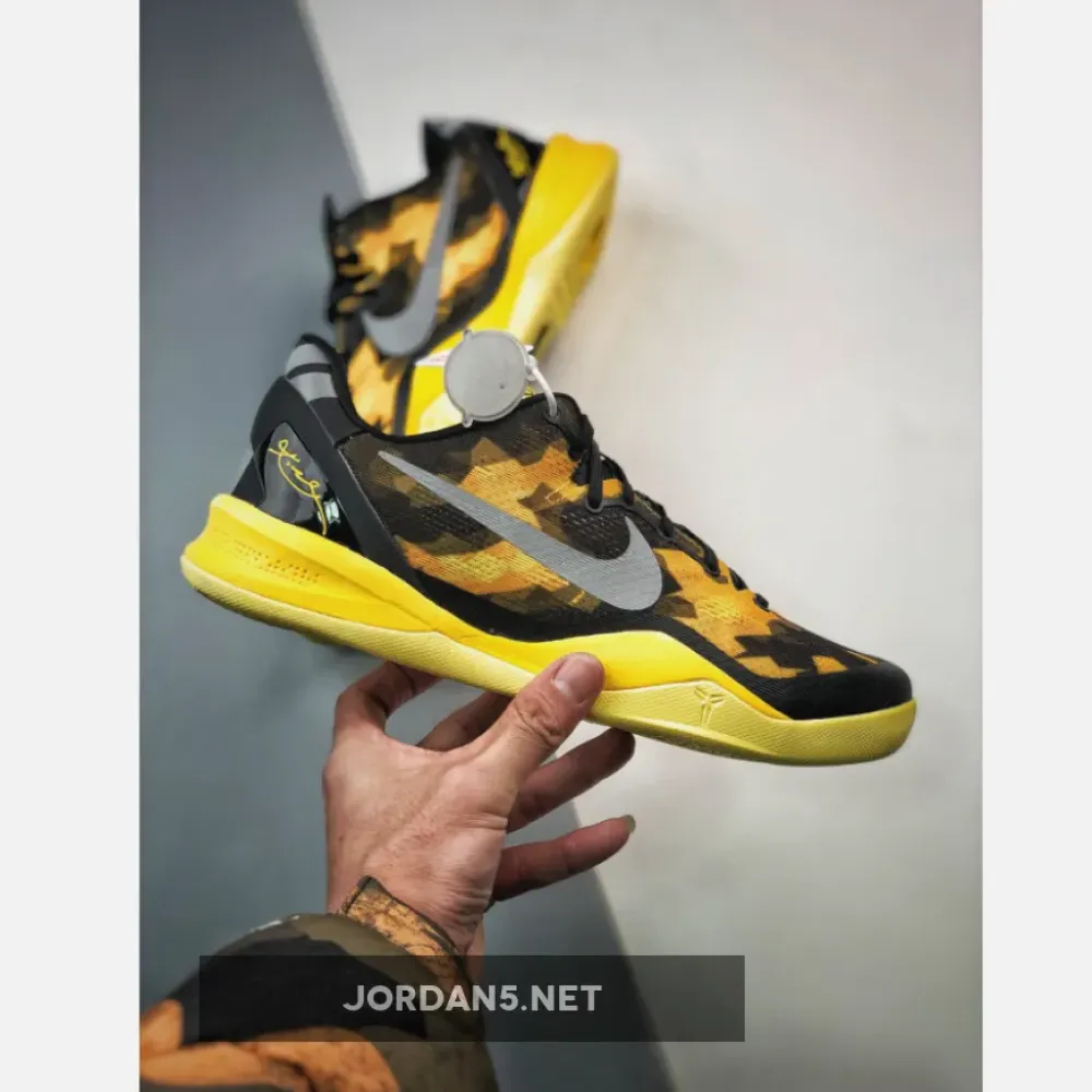Nike Kobe 8 System Black/Strata Gray-Vivid Sulphur-Electric Yellow 555035-001