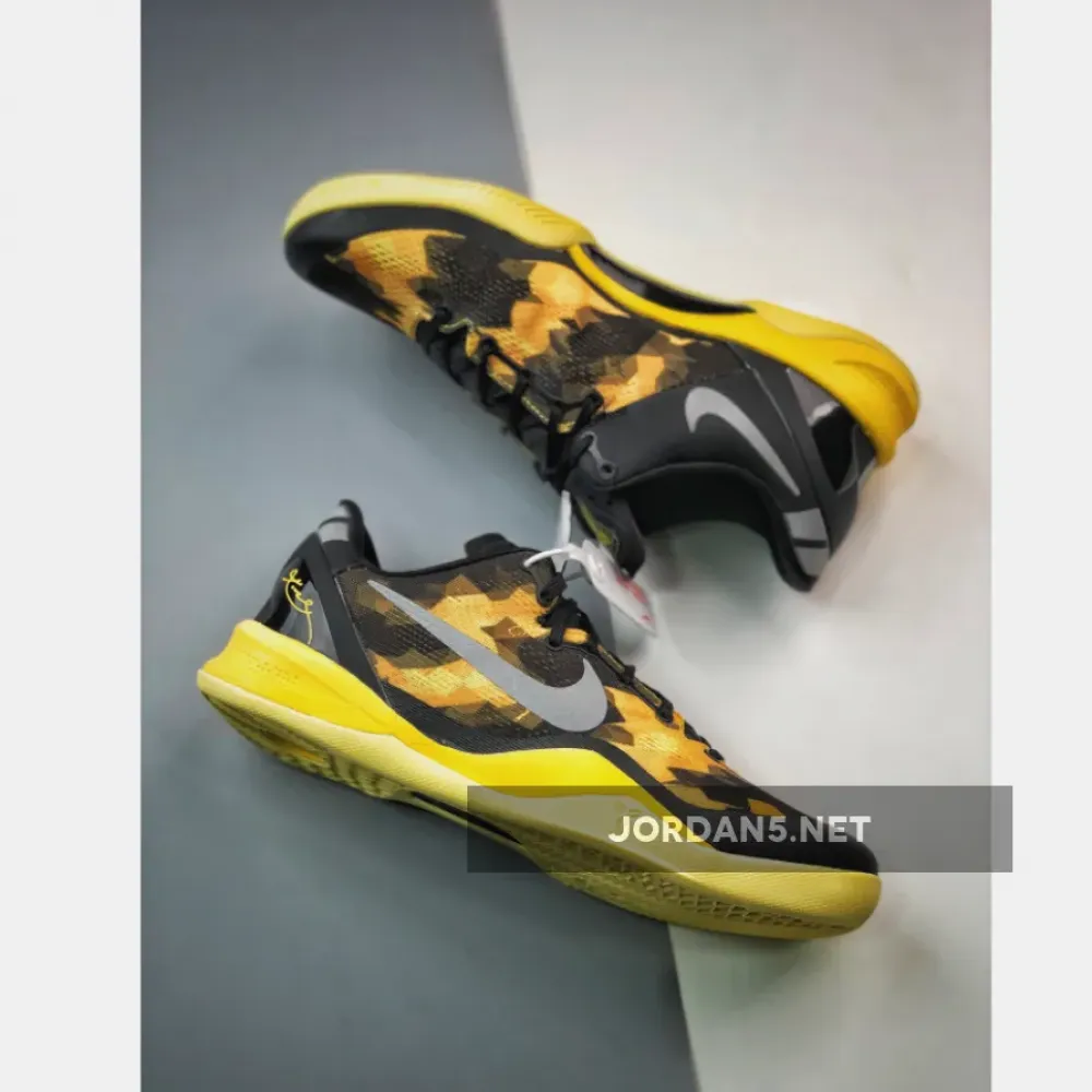 Nike Kobe 8 System Black/Strata Gray-Vivid Sulphur-Electric Yellow 555035-001