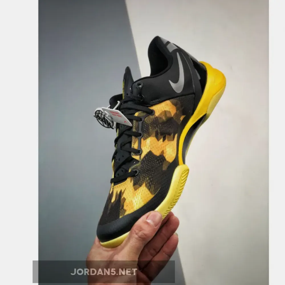 Nike Kobe 8 System Black/Strata Gray-Vivid Sulphur-Electric Yellow 555035-001