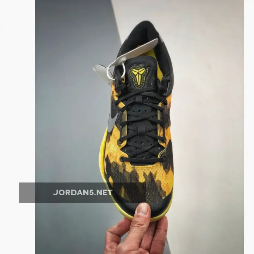 Nike Kobe 8 System Black/Strata Gray-Vivid Sulphur-Electric Yellow 555035-001