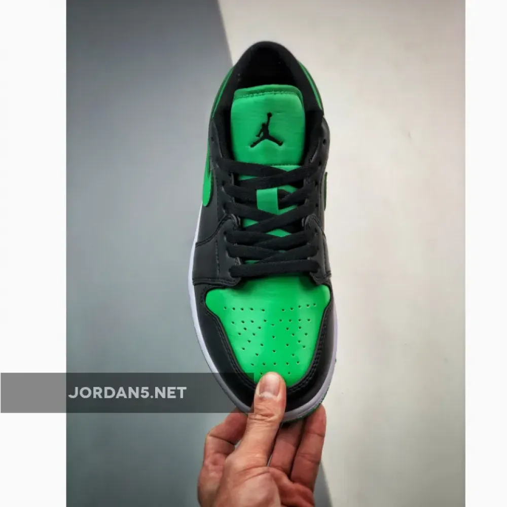 Air Jordan 1 Low Black/Lucky Green-White  553558-065