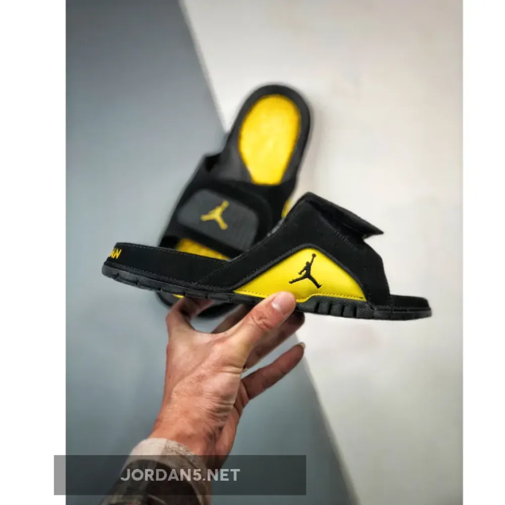 jordan hydro 4 slide thunder black yellow  532225-017