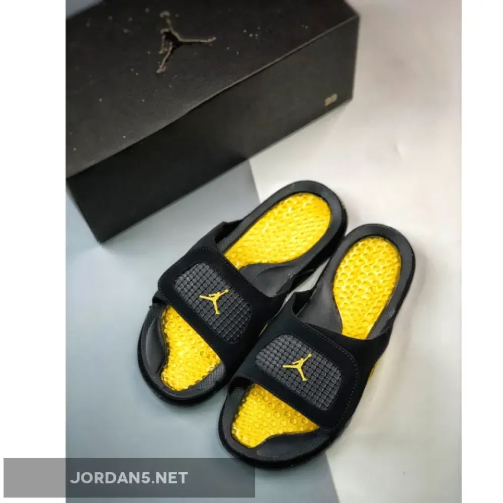 jordan hydro 4 slide thunder black yellow  532225-017