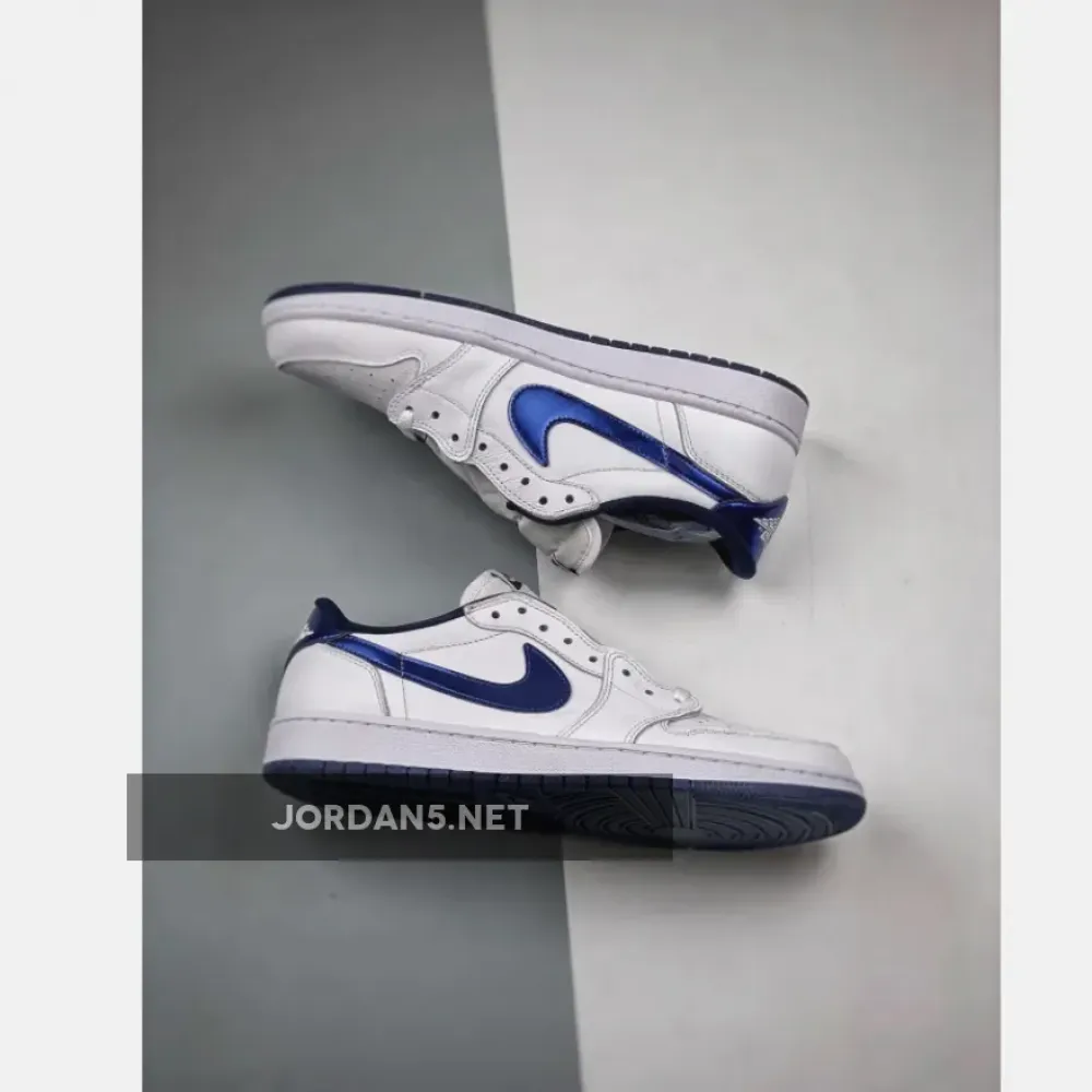 Air Jordan 1 Low White/Metallic Navy  705329-106