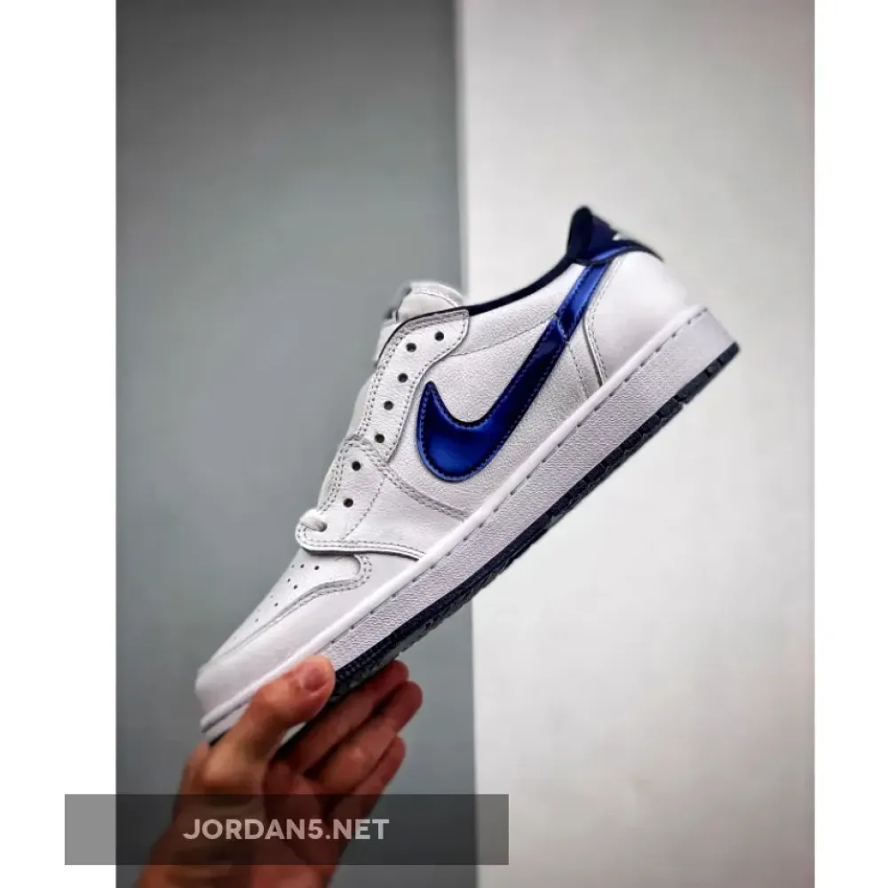 Air Jordan 1 Low White/Metallic Navy  705329-106