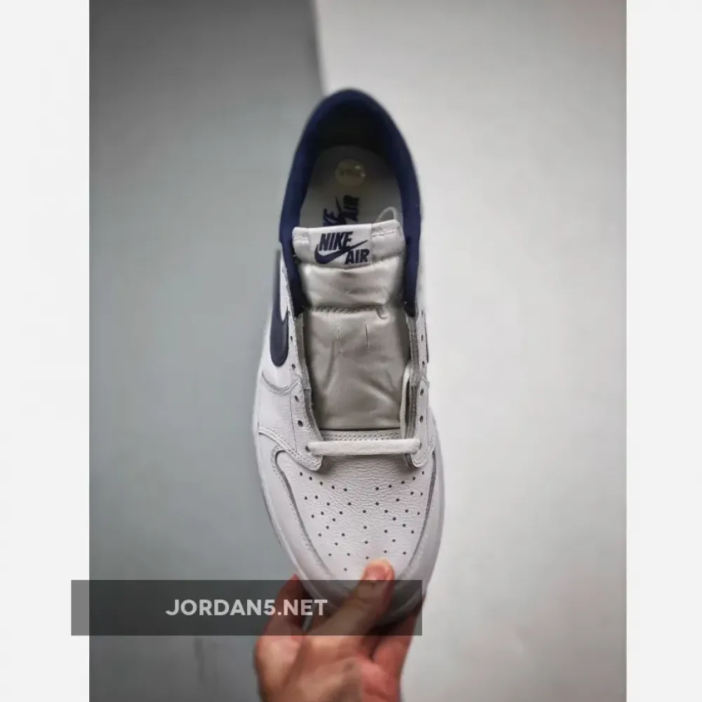 Air Jordan 1 Low White/Metallic Navy  705329-106