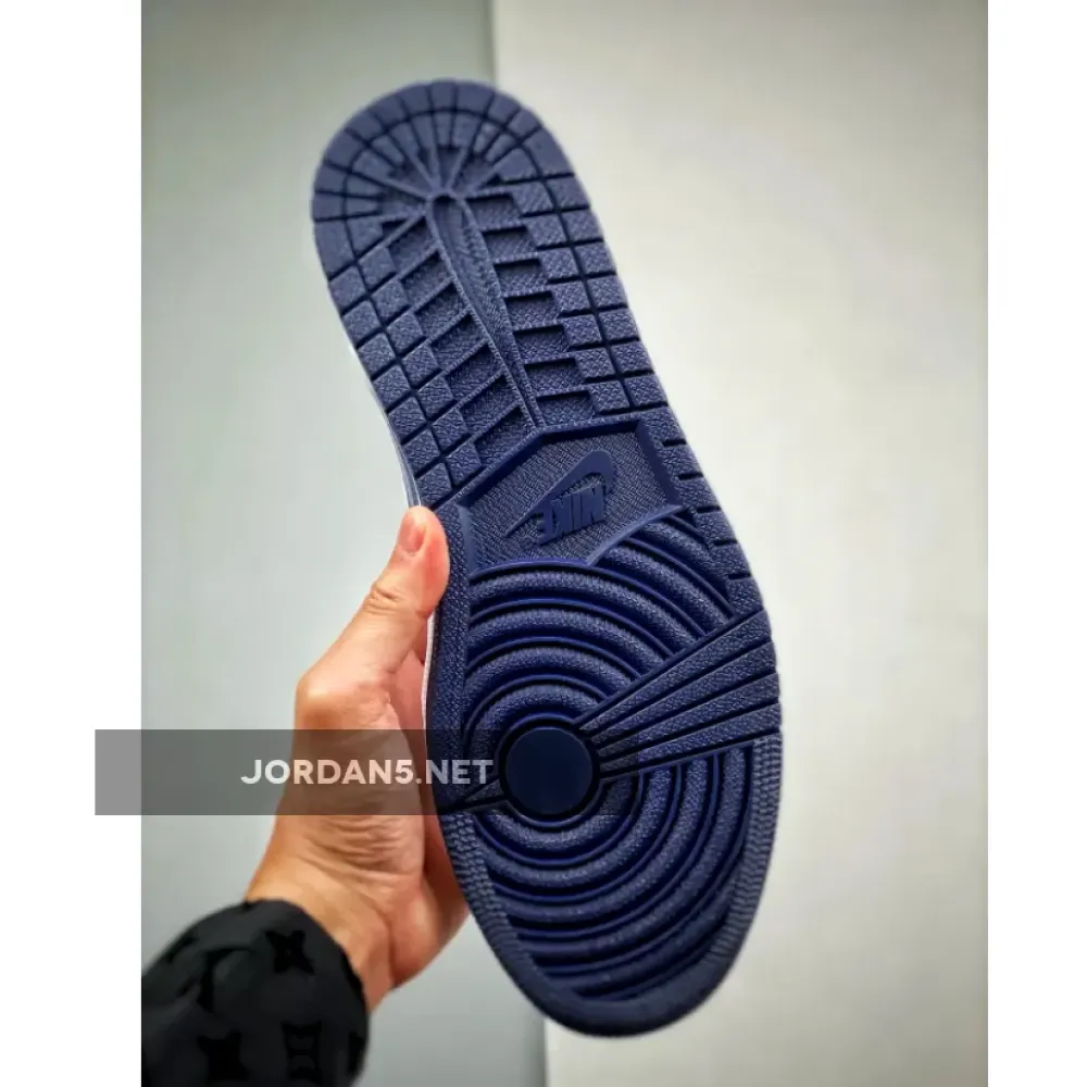 Air Jordan 1 Low White/Metallic Navy  705329-106