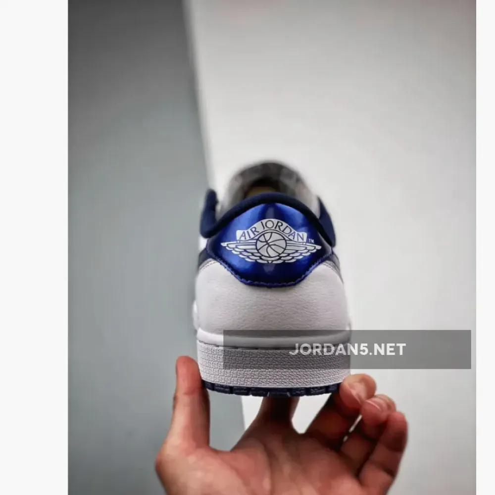 Air Jordan 1 Low White/Metallic Navy  705329-106
