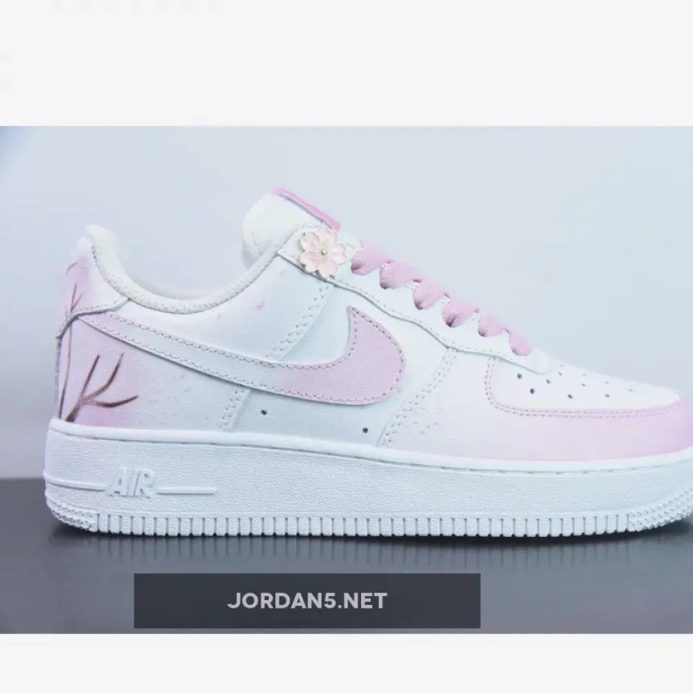 Custom Nike Air Force 1 Low “Cherry Blossom” White