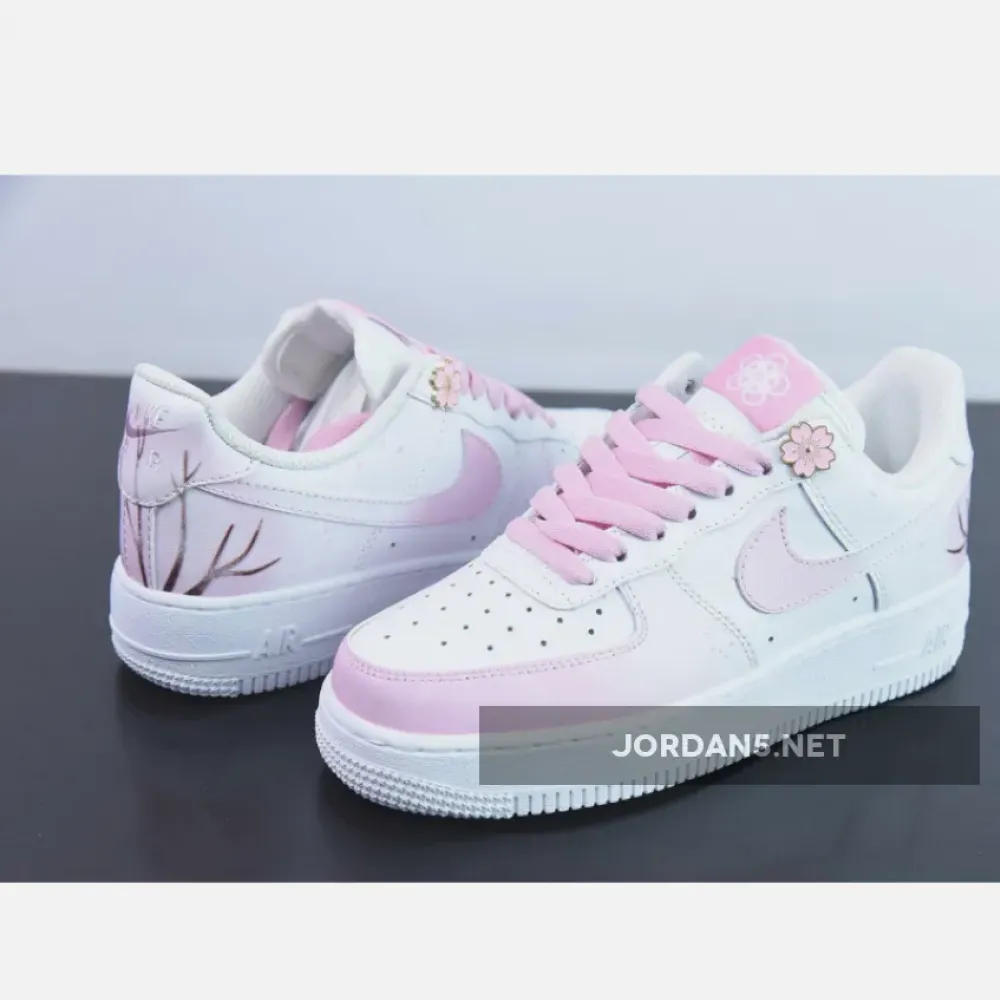 Custom Nike Air Force 1 Low “Cherry Blossom” White