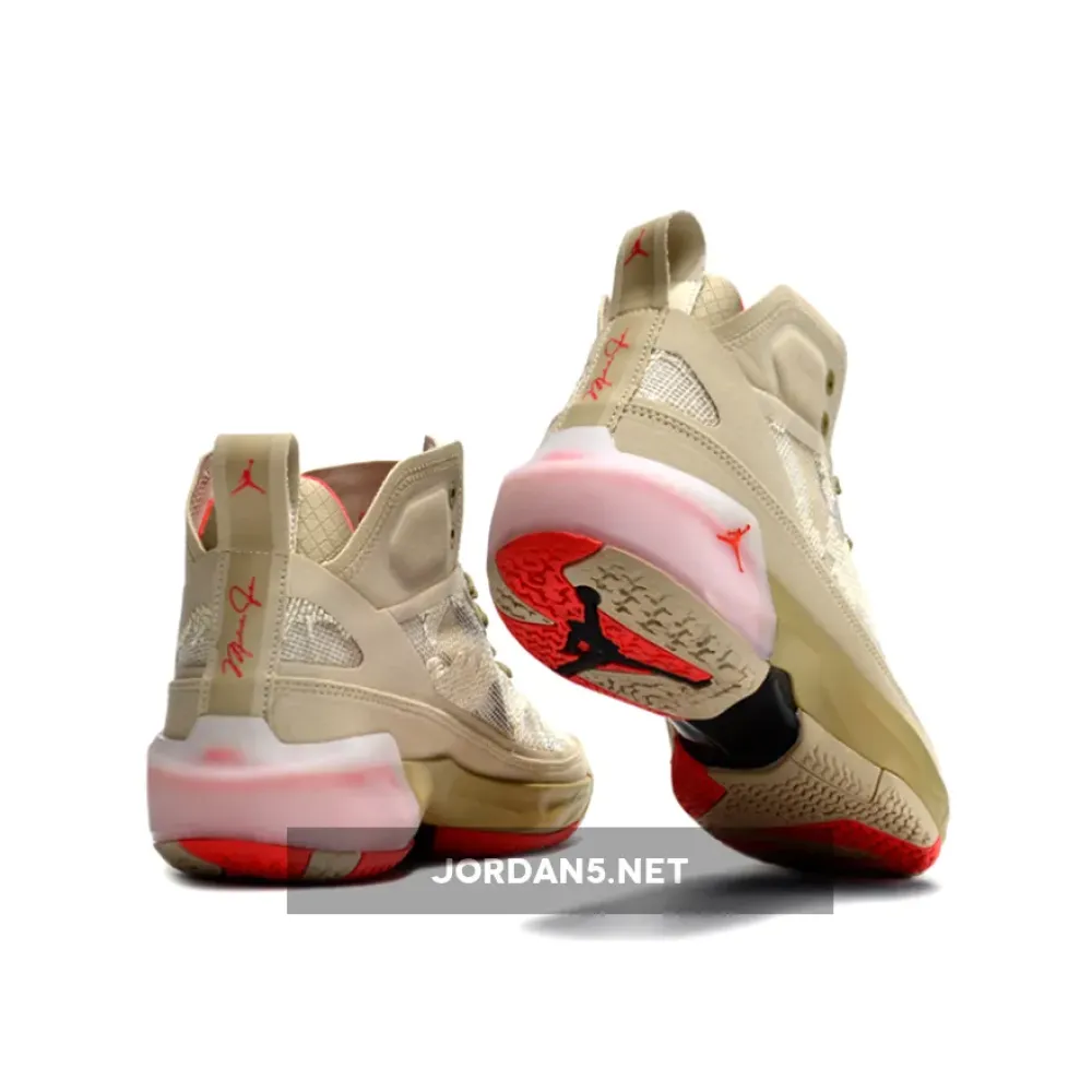 Air Jordan 37 PRM Rattan/Limestone/Black/Siren Red  FD6721-200