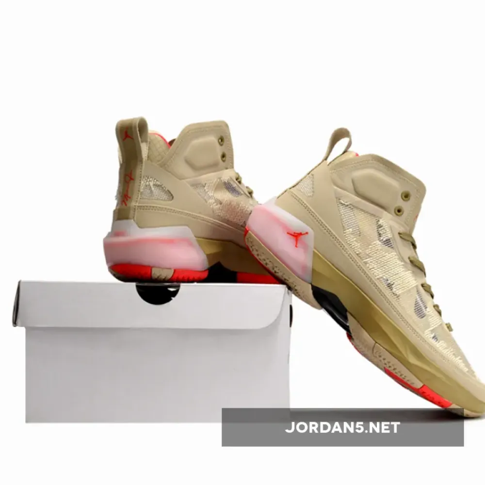 Air Jordan 37 PRM Rattan/Limestone/Black/Siren Red  FD6721-200