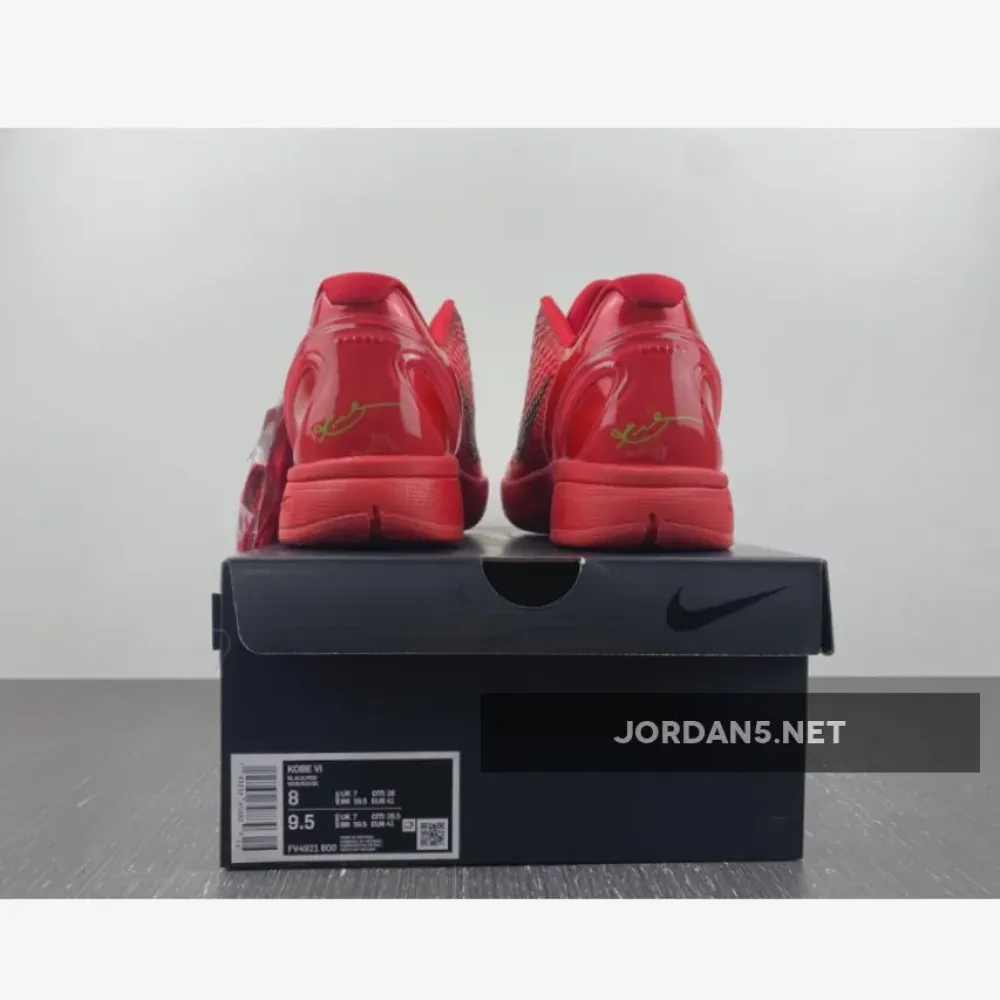 Nike Kobe 6 Protro Reverse Grinch Bright Crimson/Black  FV4921-600