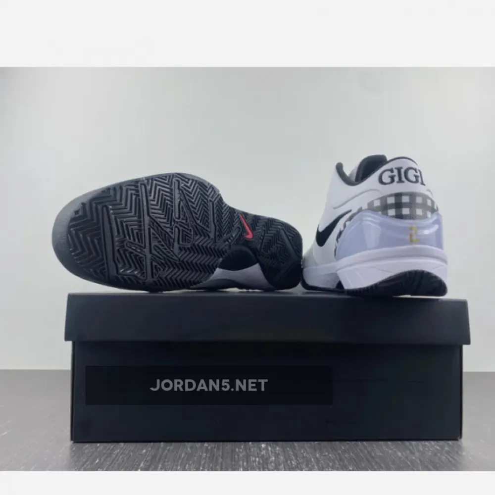 Nike Kobe 4 Protro “Gigi” White/Black-Metallic Gold-Bright Emerald  FJ9363-100