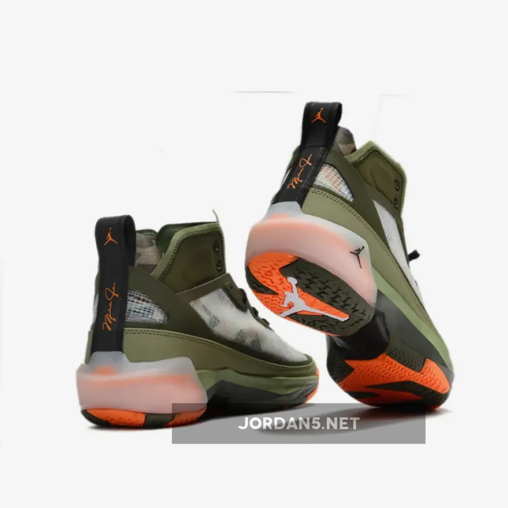 UNDFTD x Air Jordan 37 Oil Green/Black-Orange Horizon-Twilight Marsh  DV6255-300