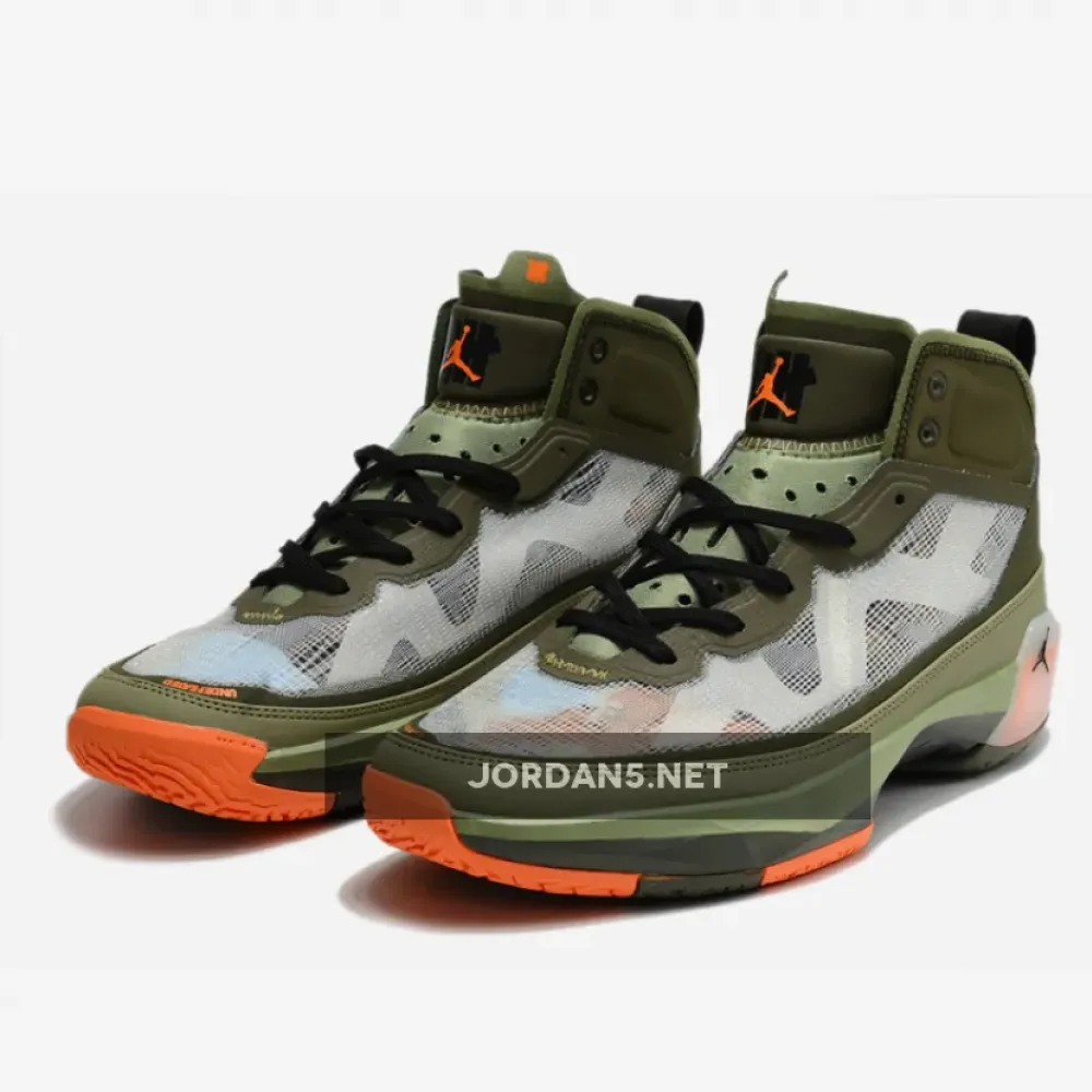 UNDFTD x Air Jordan 37 Oil Green/Black-Orange Horizon-Twilight Marsh  DV6255-300