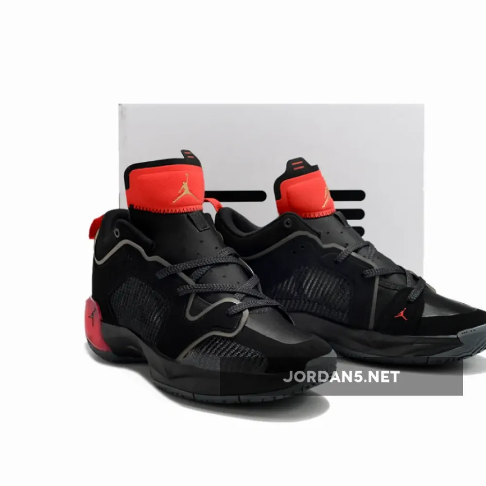 Air Jordan 37 Low “Bred” Black/Metallic Gold-Red  DQ4122-007