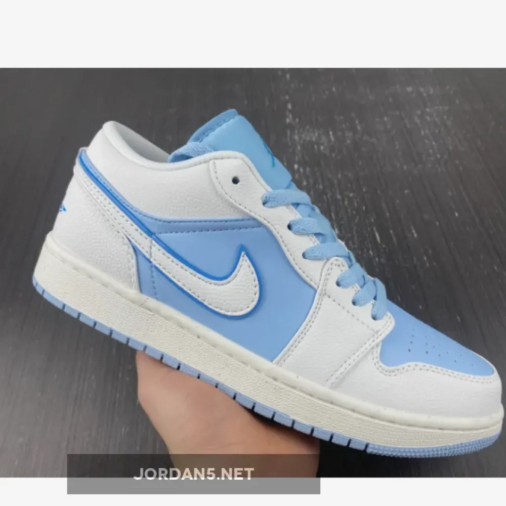 Air Jordan 1 Low Sail/Dark Powder Blue-Ice Blue  DV1299-104