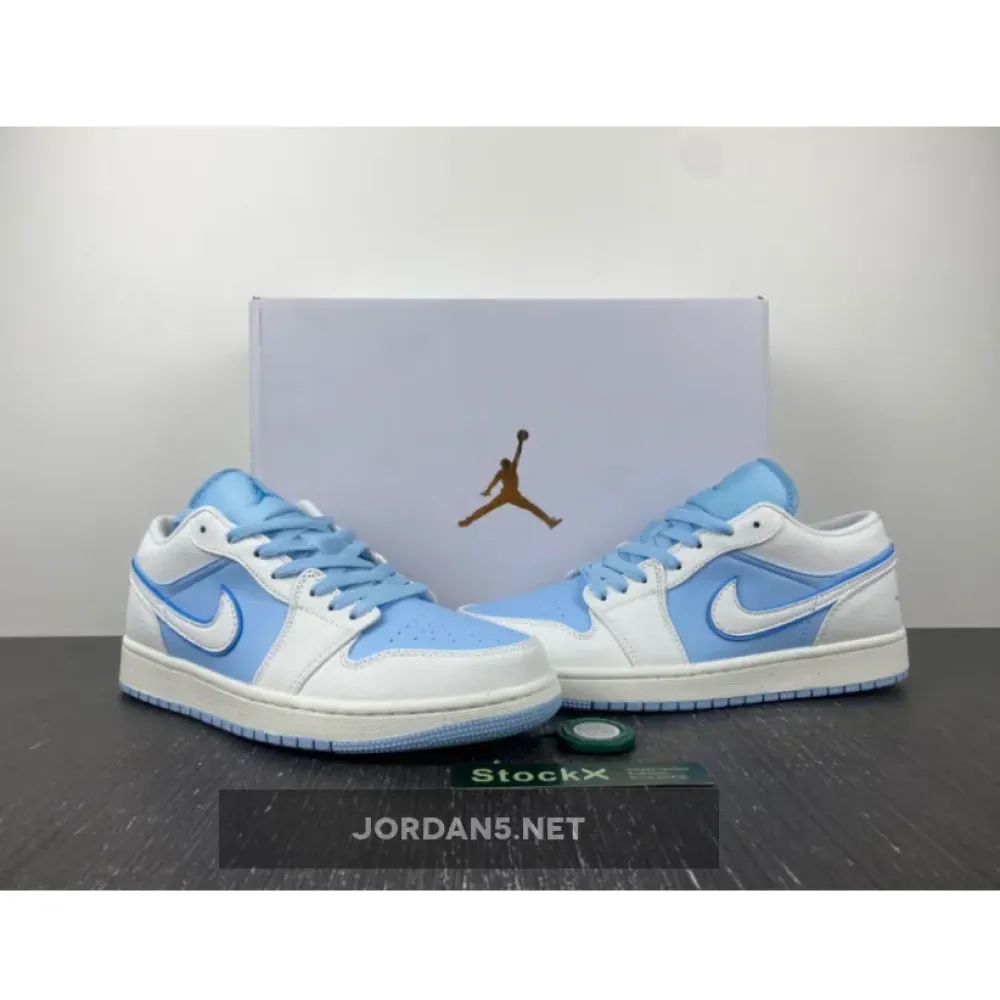 Air Jordan 1 Low Sail/Dark Powder Blue-Ice Blue  DV1299-104