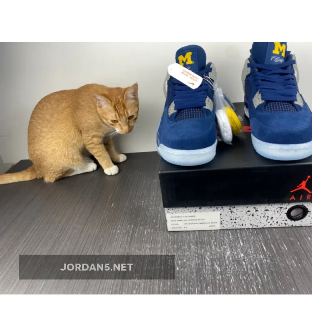 Air Jordan 4 Retro ‘Michigan Wolverines’ PE Amarillo/Navy/White