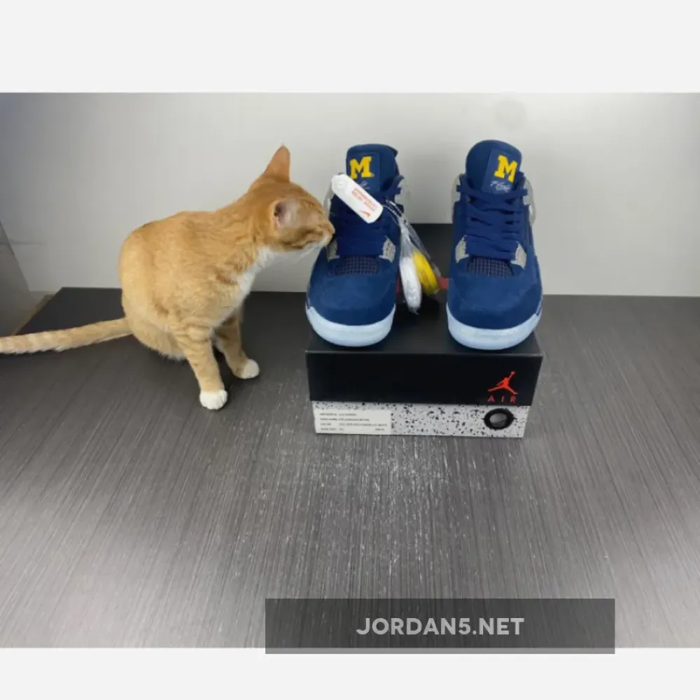 Air Jordan 4 Retro ‘Michigan Wolverines’ PE Amarillo/Navy/White